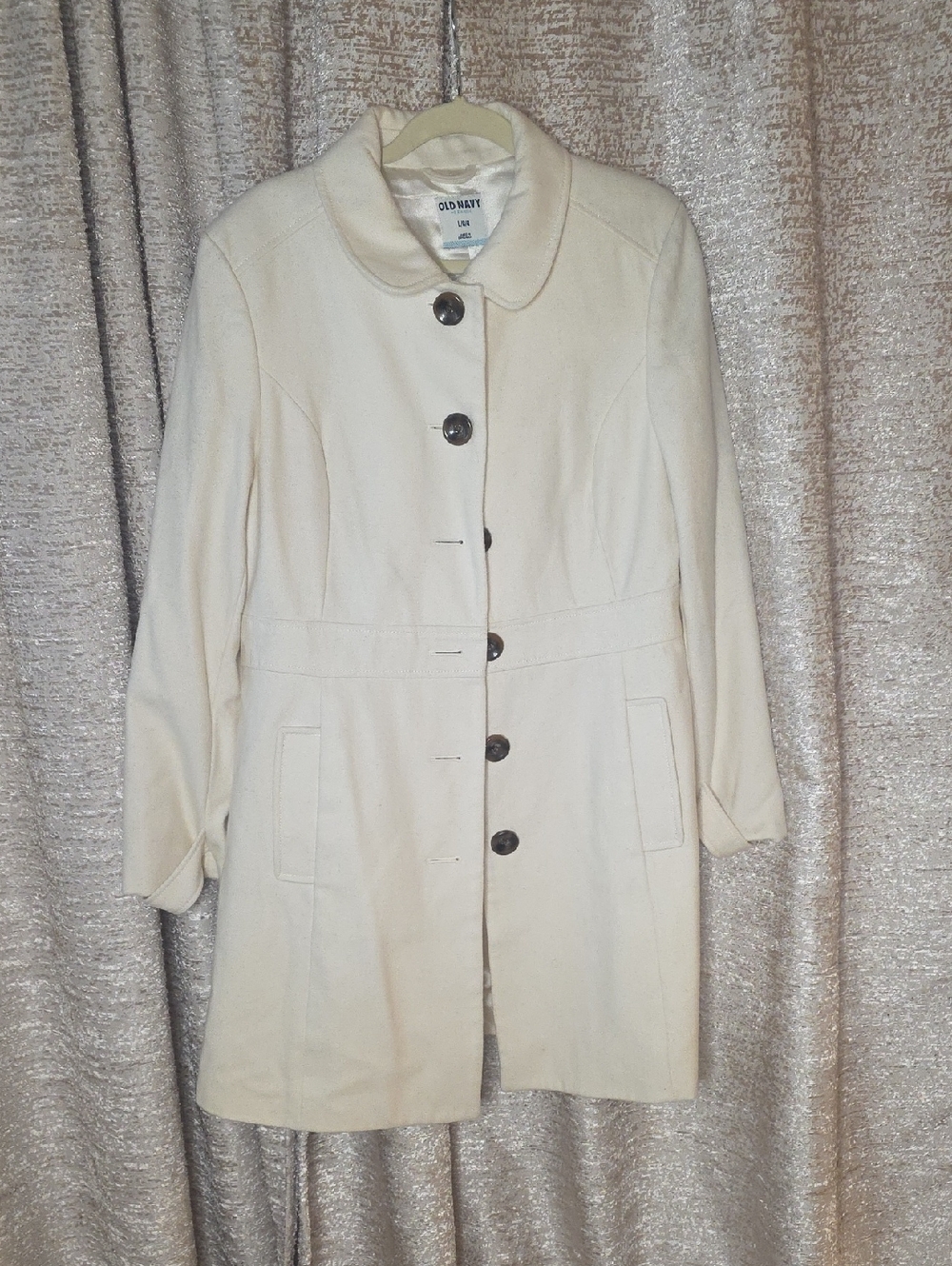Old Navy Cream Single-Breasted Women's Pea Coat Size L
